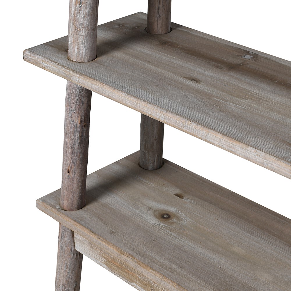 A timeless driftwood shelving piece, perfect for displaying ceramics, books and decorative accents with ease.