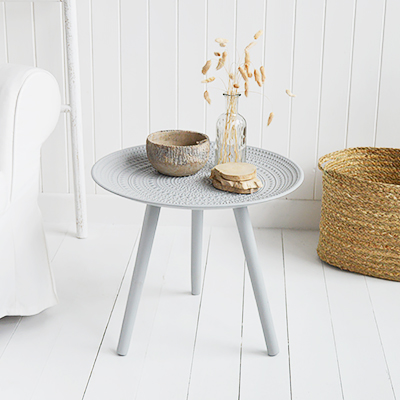 Fairfax grey Side Table for New England country and coastal styles interiors and furniture