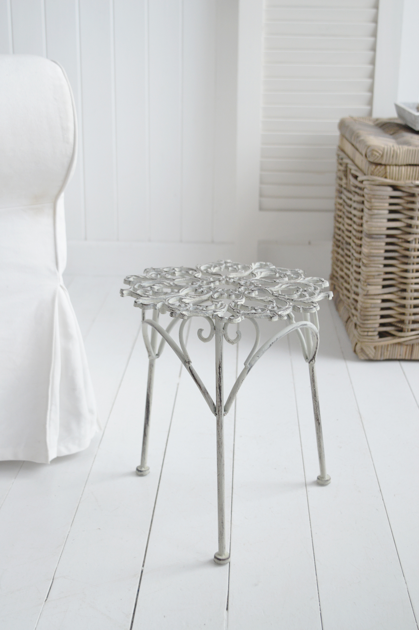 Harvard Little metal grey side table - Modern farmhouse, country and coastal furniture for New England interiors