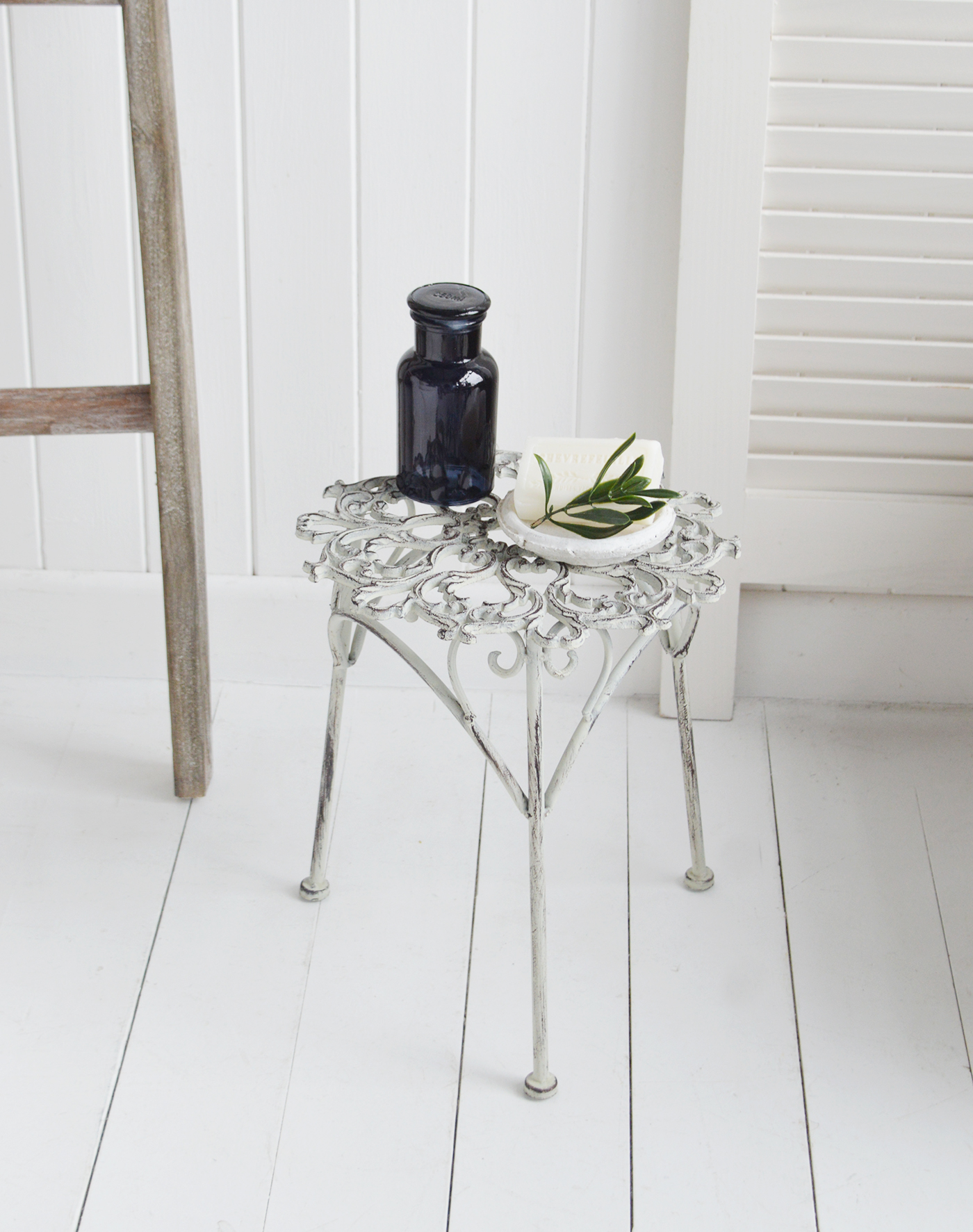 Harvard Little metal grey side table - Modern farmhouse, country and coastal furniture for New England interiors