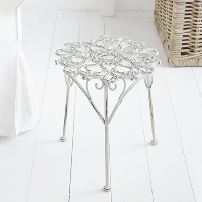 Harvard Little metal grey side table - Modern farmhouse, country and coastal furniture for New England interiors