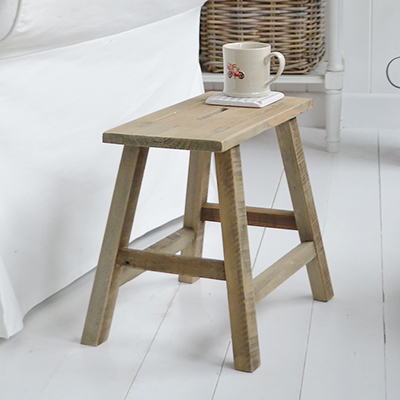 Pawtucket Decorative wood stool or New England furniture in coastal and country homes