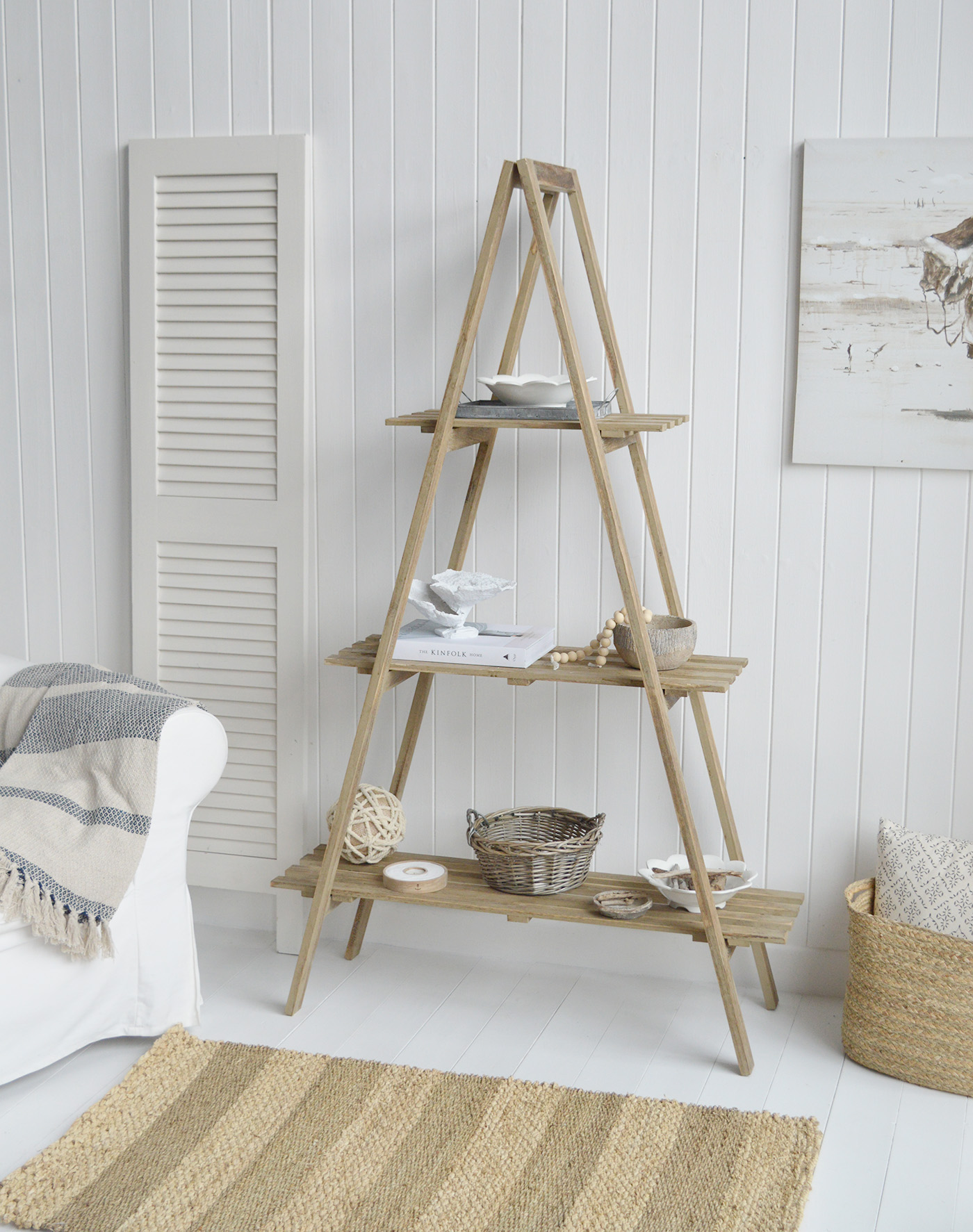 Jackson freestanding shelf unit - New England Country Coastal Furniture</ from The White Lighthouse Furniture. Bathroom, Living Room, Bedroom and Hallway Furniture for beautiful homes in New England, coastal, city  and country home interiors