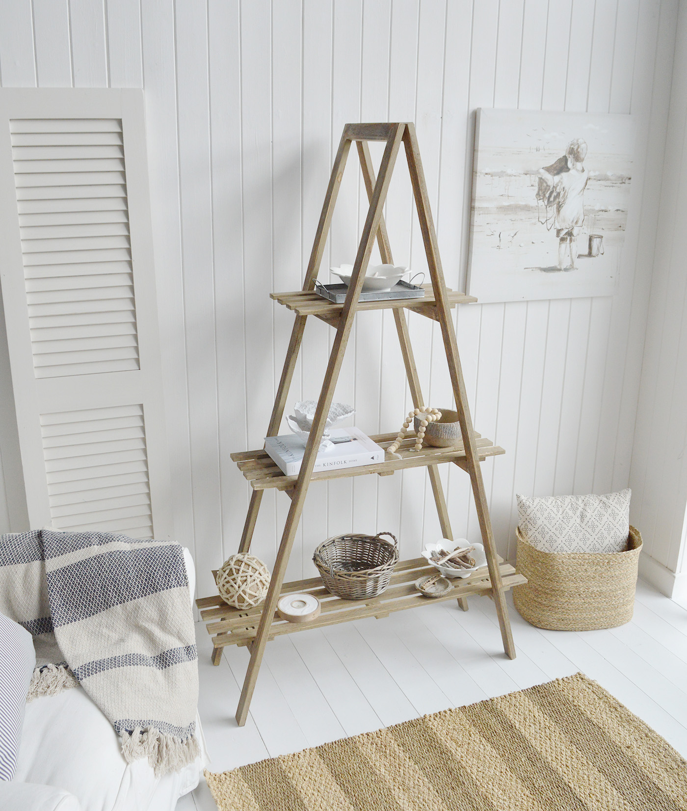 Jackson freestanding shelf unit - New England Country Coastal Furniture</ from The White Lighthouse Furniture. Bathroom, Living Room, Bedroom and Hallway Furniture for beautiful homes in New England, coastal, city  and country home interiors