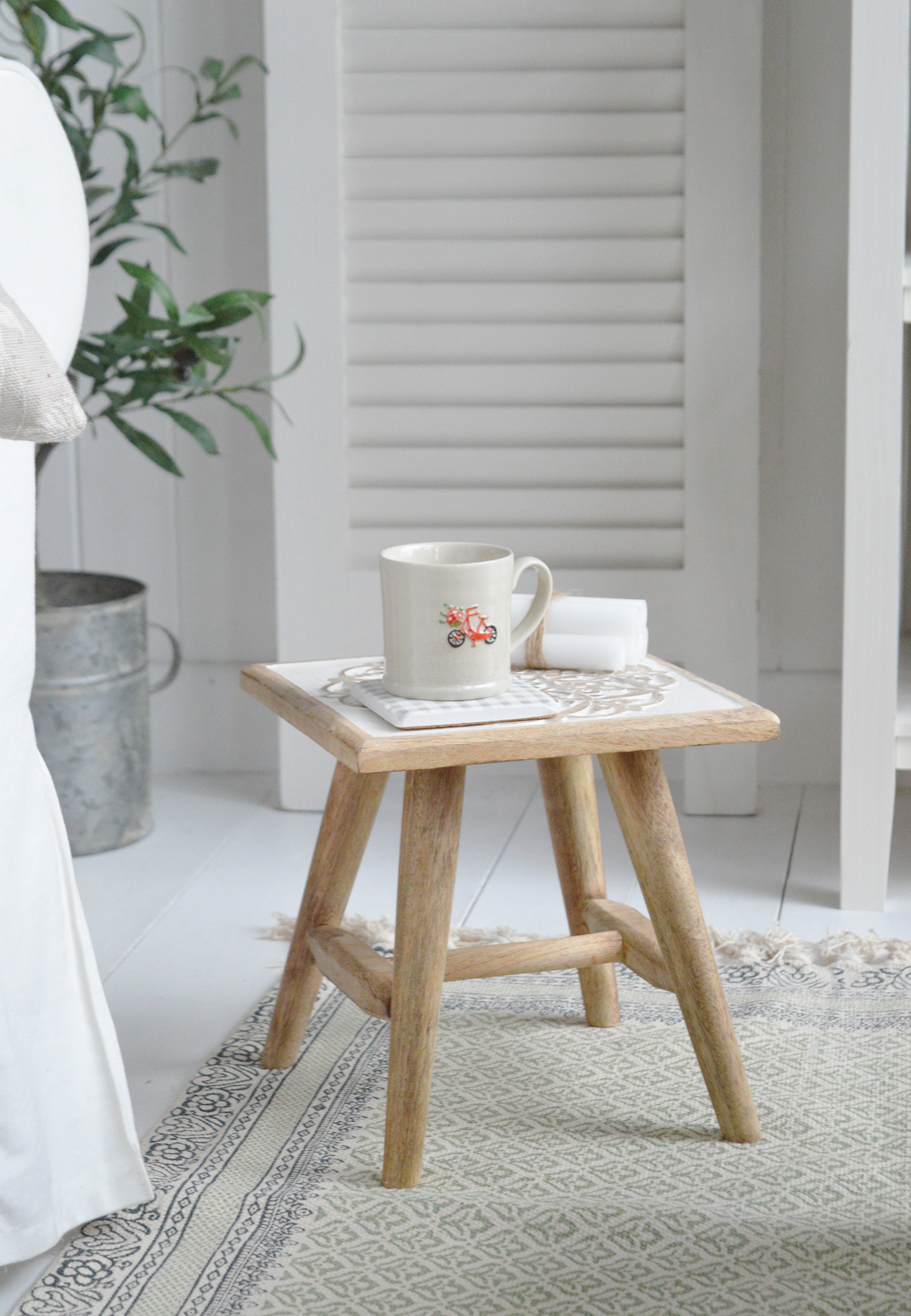 Palmer Wooden Small Milking Stools - New England Farmhouse and Coastal Furniture