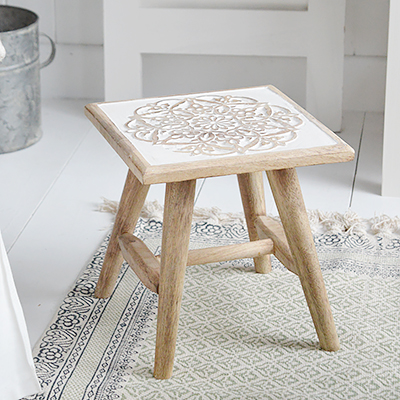 Palmer Wooden Small Milking Stools - New England Farmhouse and Coastal Furniture