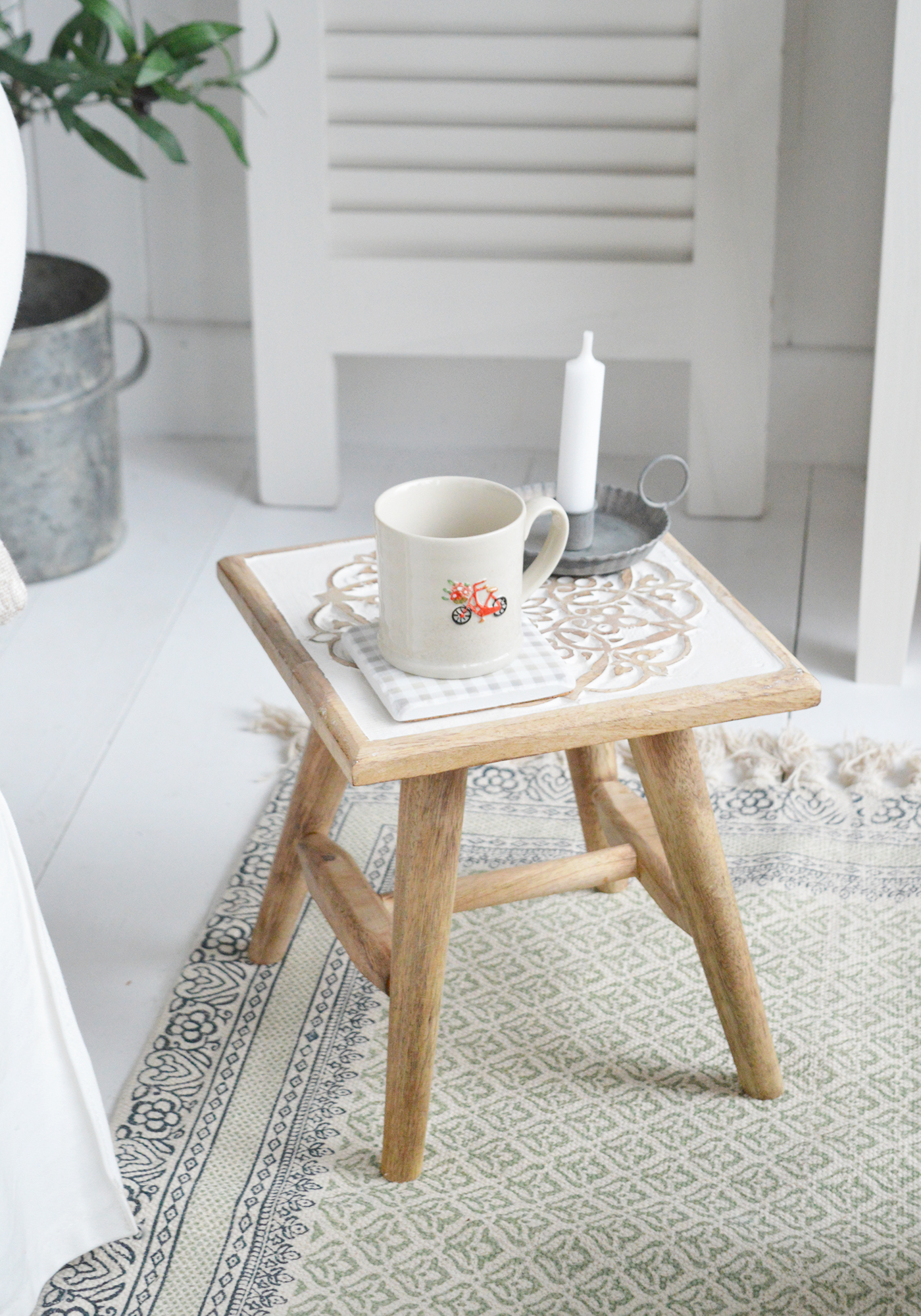 Palmer Wooden Small Milking Stools - New England Farmhouse and Coastal Furniture