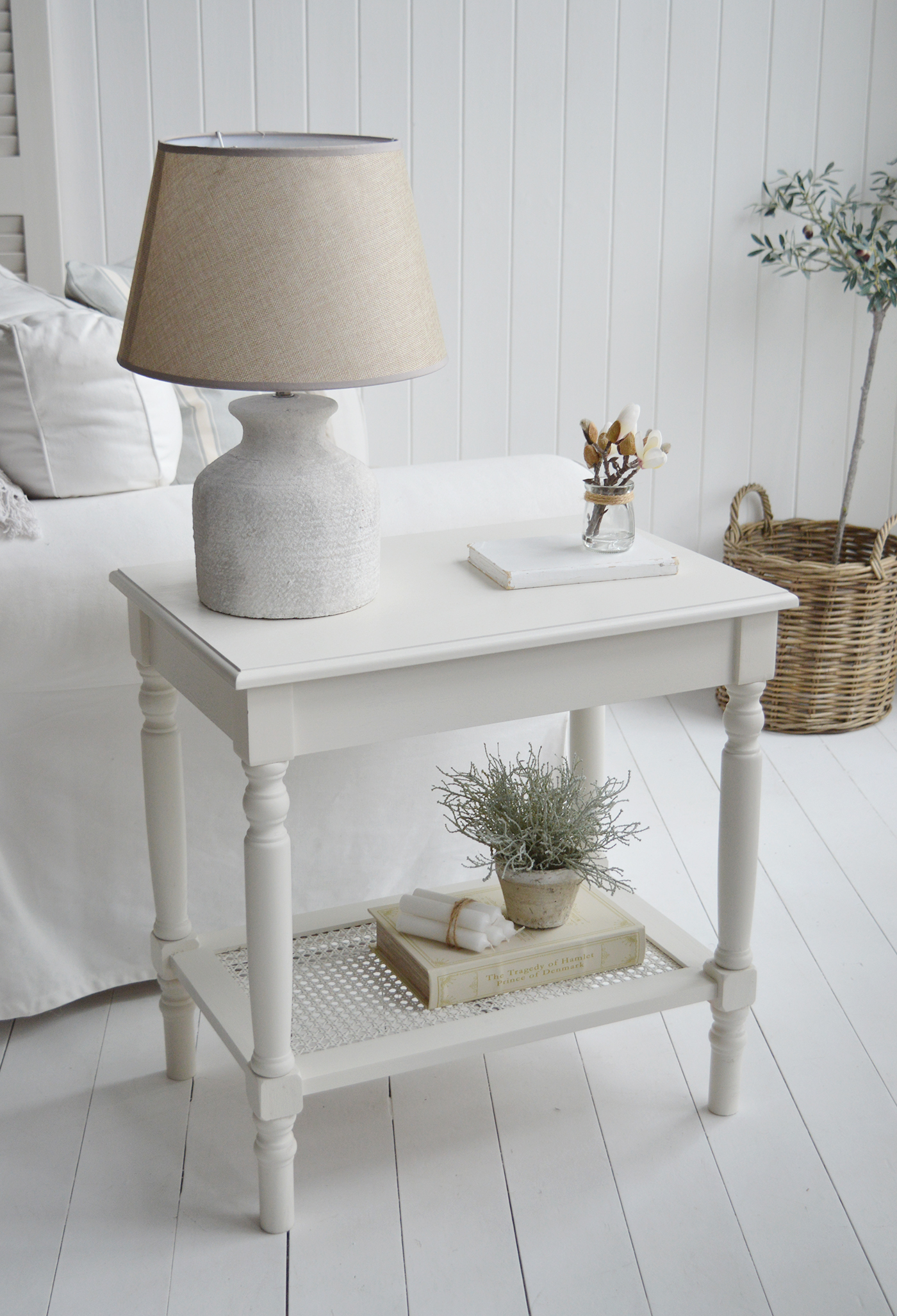 Sullivan Side or Lamp Table . Elegant New England Coastal Beach House and Modern Farmhouse Furniture, perfect size for a sofa
