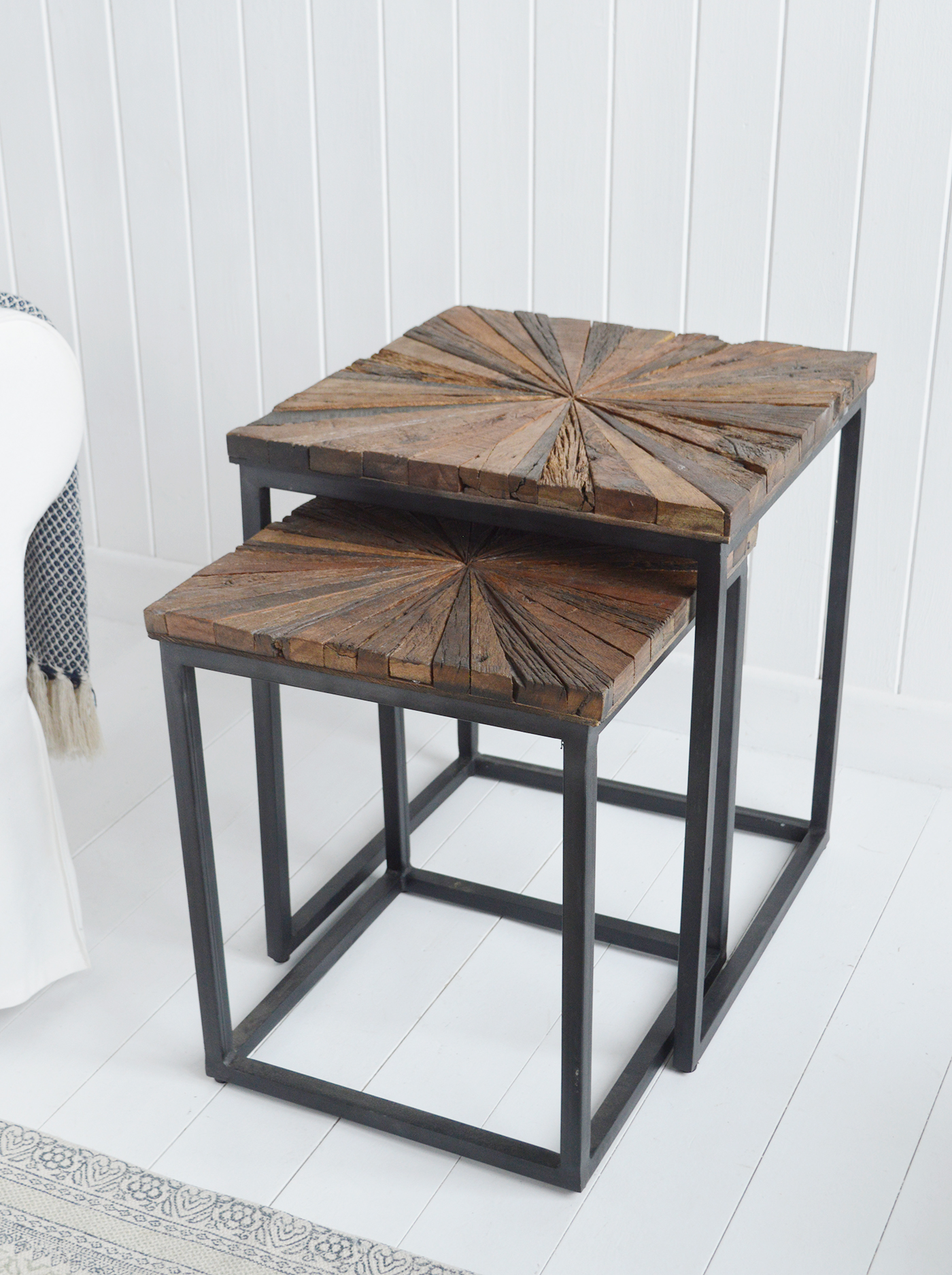 Woodstock Nest of Square Tables - New England Coastal and Modern Farmhouse furniture