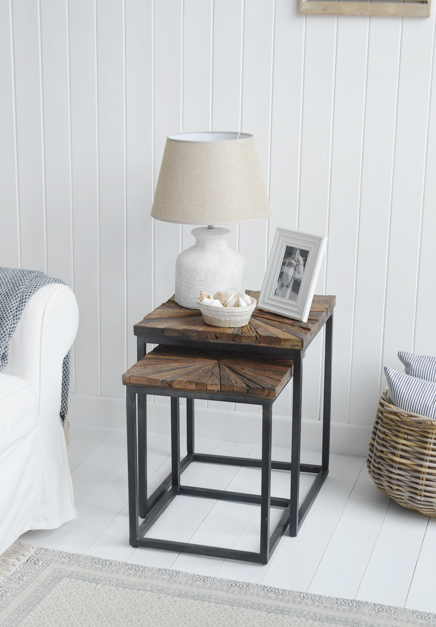 Woodstock Nest of Square Tables - New England Coastal and Modern Farmhouse furniture