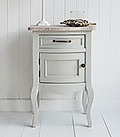 Bridgeport grey lamp table with cupboard