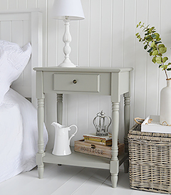 Charleston Grey Table Large Bedside Table in French Grey