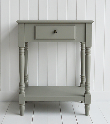 Charleston grey console table for grey and white living room