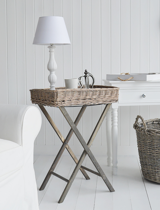 Cornwall grey willow folding side table
