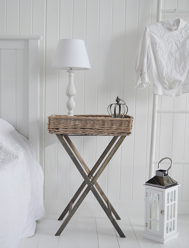 Cornwall grey bedside table for grey and white coastal bedroom furniture