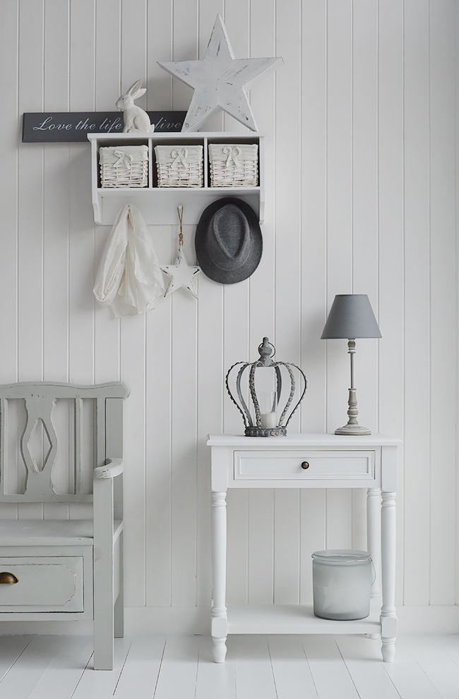 Back to Cove Bay small white console table