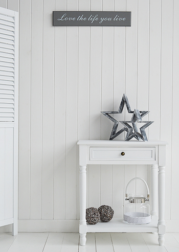 Cove Bay white hall table for small hallway furniture 