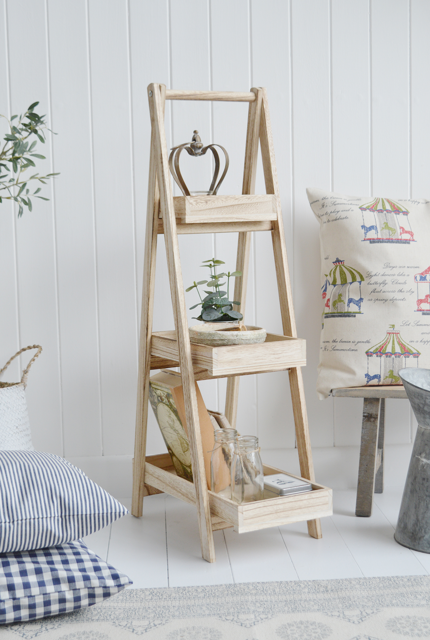 Cove Bay freestanding shelf unit - New England COuntry Coastal Furniture</ from The White Lighthouse Furniture. Bathroom, Living Room, Bedroom and Hallway Furniture for beautiful homes in New England, coastal, city  and country home interiors