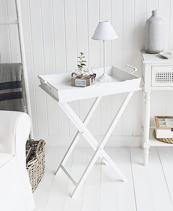 White living room side table