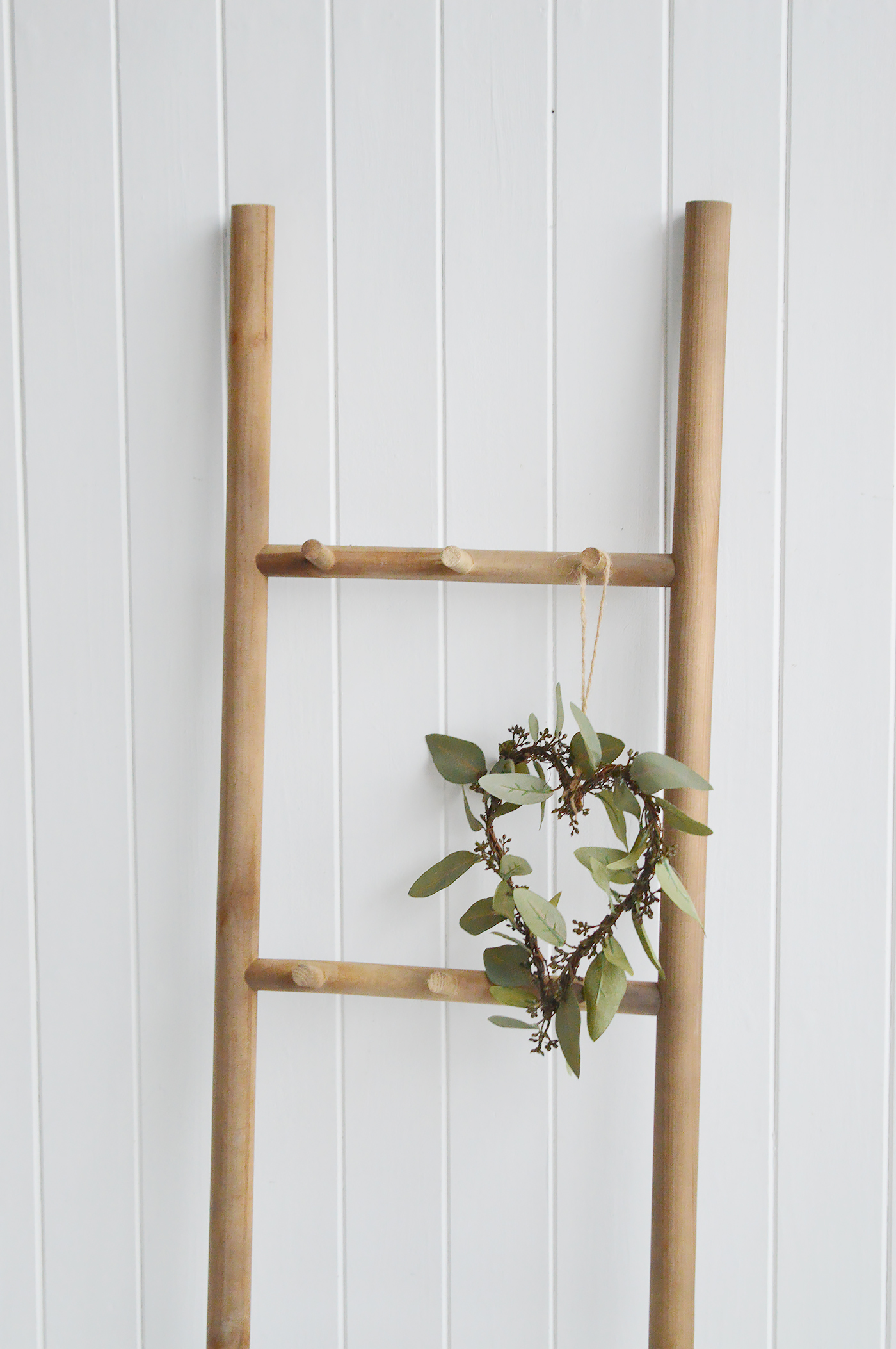 Salisbury Wooden Ladder with Pegs ladder for styling in Coastal, Country, New England and Modern Farmhouse styled home interiors