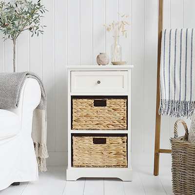 New Haven cabinet with three drawers. New England country, coastal and modern farmhouse furniture and home interiors from The White Lighthouse