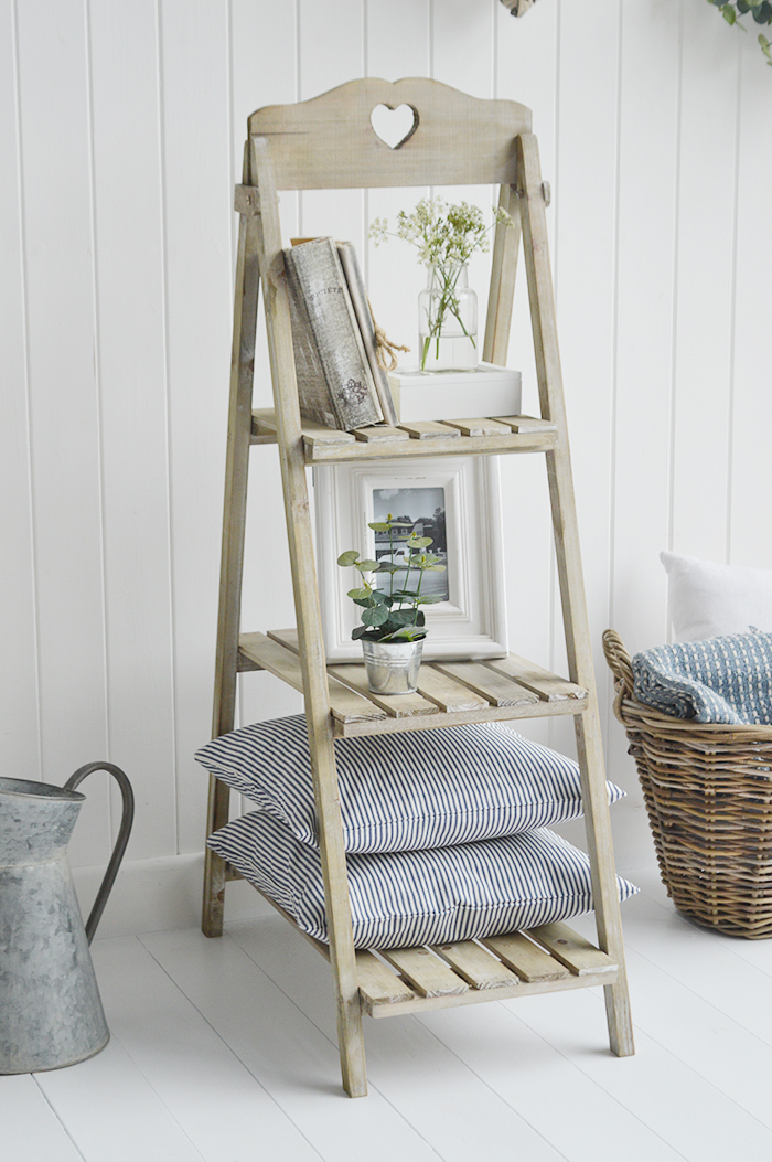 Pawtucket Grey Wooden Shelf Coastal, Country Furniture