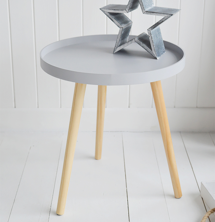 Portland grey scandi tripod table