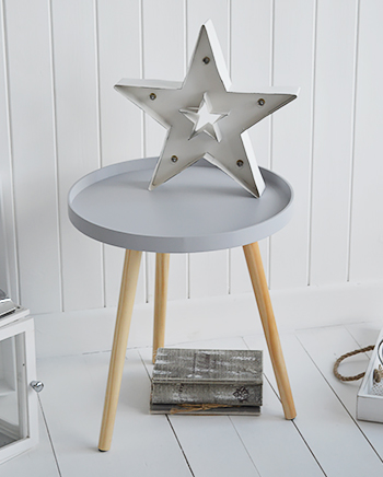 Portland grey small bedside table