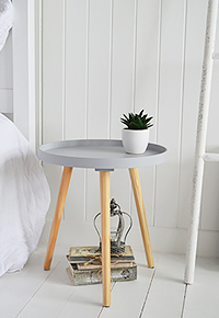 Portland grey small bedside table