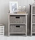 St Ives Grey two drawer basket storage