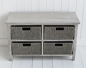 St Ives grey storage furniture with four baskets