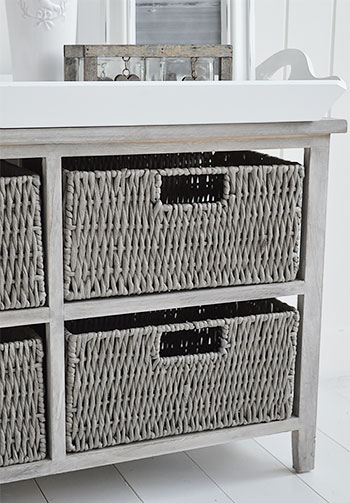 St Ives grey storage furniture with four grey drawers 