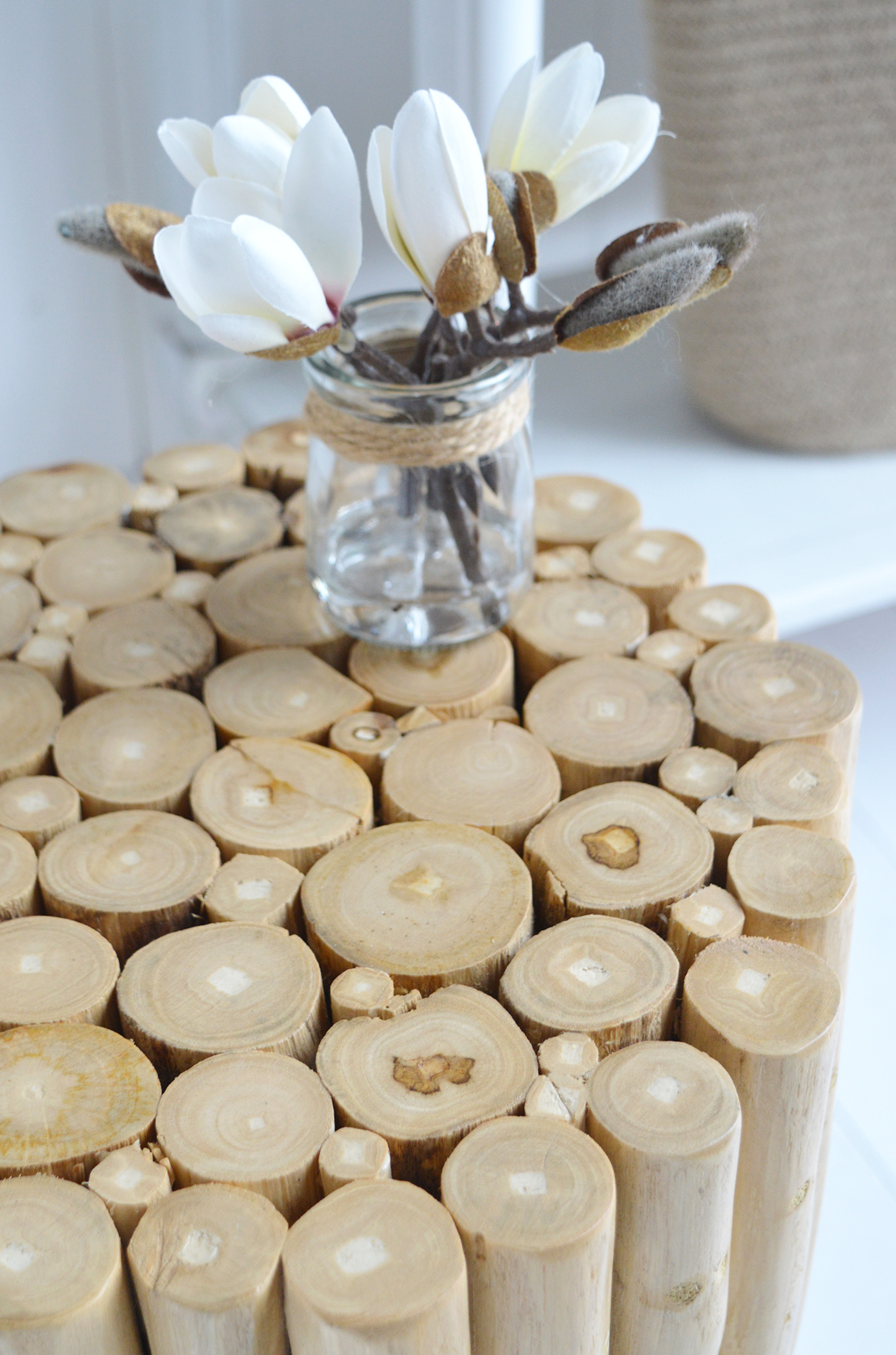 Harrington Teak Wood Stool / Table  - New England living room Farmhouse and Coastal Furniture