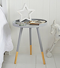 Grey very simple Scandi Tripod lamp table