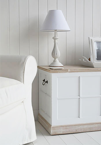 vermont small white storage trunk - tv stand, hall storage