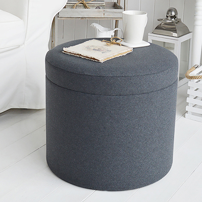 Westhampton grey soft storage foot stool