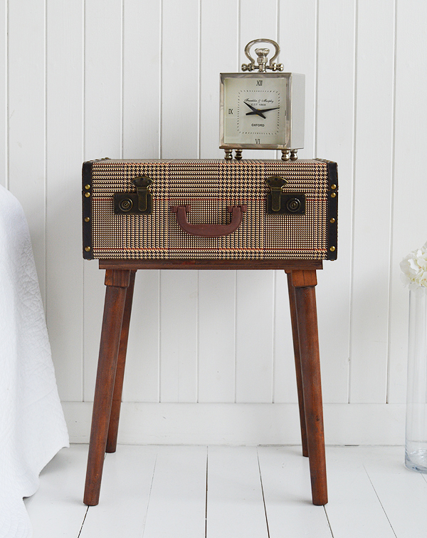 Woodstock tweed style vintage side table bedside