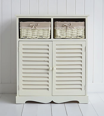 Hamptons cream bathroom storage furniture