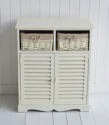 Hamptons cream storage furniture for bathroom, bedoom and living room