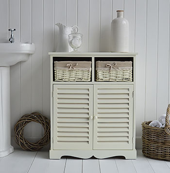 Cream large bathroom cabinet