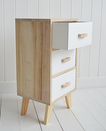 Hamptons storage furniture 30cm wide