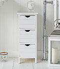 Dorset narrow 25cm bathroom storage with drawers