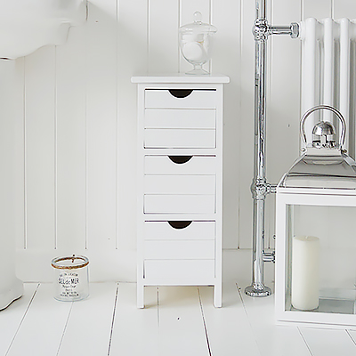 Colonial white console table with drawers for storage and display