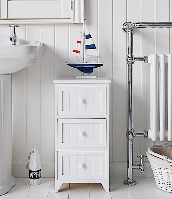 White Bathroom free standing cabinets