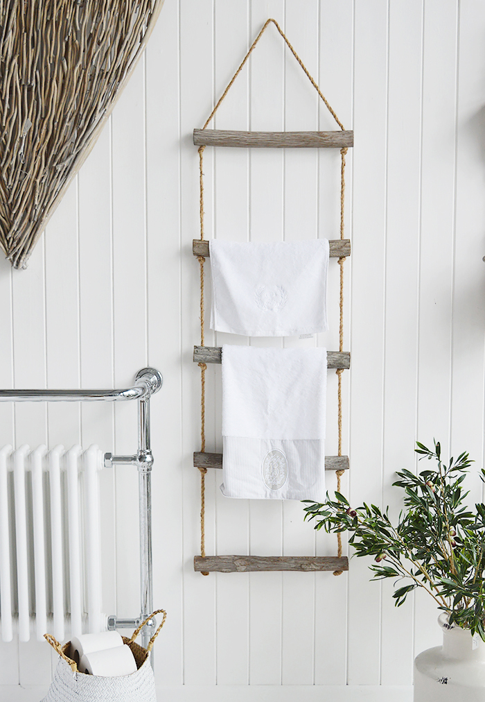 Towel ladder with chalkboard