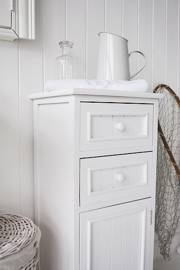 Maine white furniture for bathroom storage