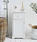 Maine white Bathroom cabinet feestanding for simple white bathroom furniture