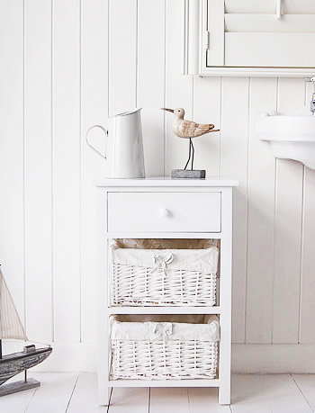 New Haven White Bathroom Cabinet Freestanding For Storage