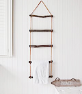 Rope ladder towel storage