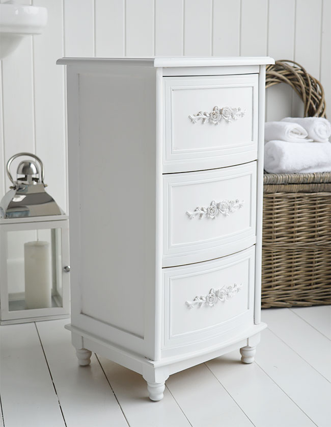 Rose bathroom cabinet with three drawers 